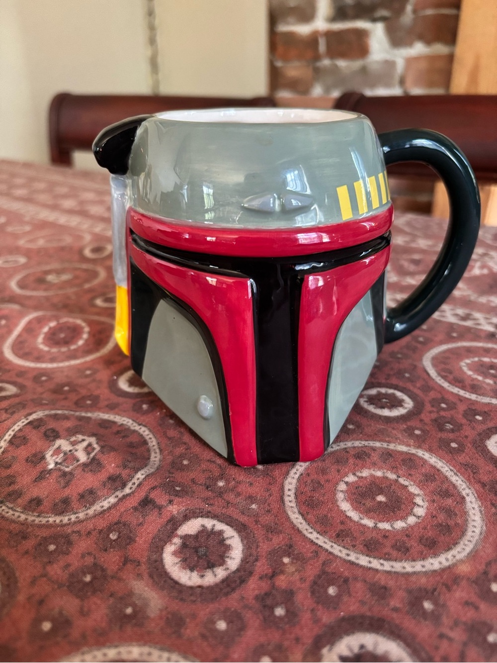 Star Wars Boba Fett Helmet Mug - Gray, Red, Black, Yellow